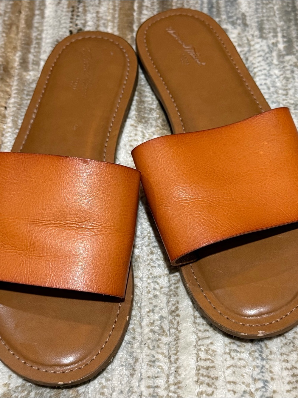 Universal Thread Orange-Tan Slide Sandals